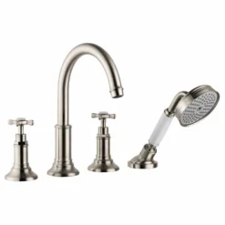 Axor Montreux 4-Hole Bath/Shower Mixer Tile Mounted With Cross Handles - Brushed Nickel - 16544820