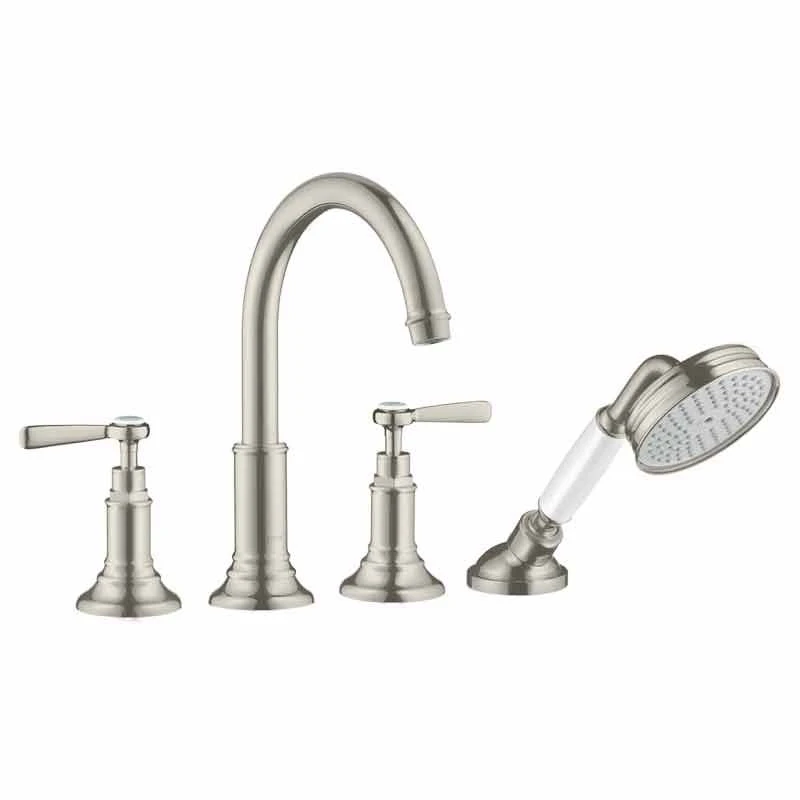 Axor Montreux 4-Hole Bath/Shower Mixer Tile Mounted With Lever Handles - Stainless Steel Optic - 16554800 1 Axor Montreux 4-Hole Bath/Shower Mixer Tile Mounted With Lever Handles - Stainless Steel Optic - 16554800