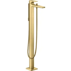 Hansgrohe Metropol Single Lever Bath & Shower Mixer Tap Floor Standing Tap With Lever Handle Polished Gold Optic - 32532990