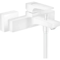 Hansgrohe Metropol Single Lever Bath & Shower Mixer Tap For Exposed Installation With Lever Handle Matt White - 32540700