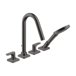AXOR Citterio M 4TH Bath/Shower Mixer Tile Mounted With Lever Handles & Escutcheons - Brushed Black Chrome - 34454340