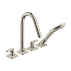 AXOR Citterio M 4TH Bath/Shower Mixer Tile Mounted With Lever Handles & Escutcheons - Brushed Nickel - 34454820
