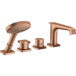 AXOR Citterio E 4-Hole Bath Mixer Rim Mounted Thermostatic Brushed Red Gold - 36411310