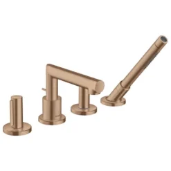 Axor Uno 4-Hole Rim-Mounted Bath/Shower Mixer With Zero Handles - Brushed Red Gold - 45444310