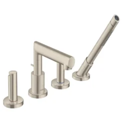 AXOR Uno Rim Mounted Bath/Shower Mixer With Zero Handles 4TH - Brushed Nickel - 45444820