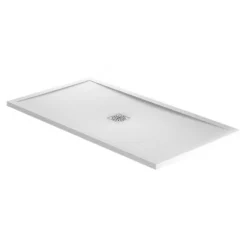 April Waifer Rectangular Slate Effect Shower Tray - White - 1600 X 700mm - 569/000