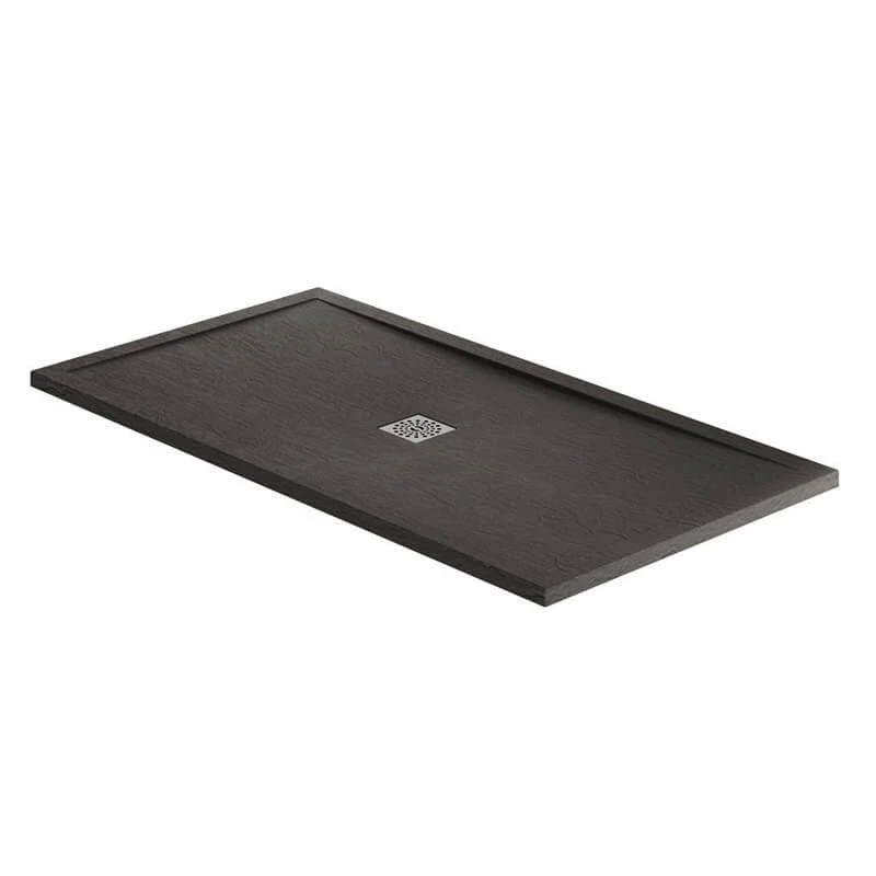April Waifer Rectangular Slate Effect Shower Tray - Black - 1600 X 800mm - 571/999 1 April Waifer Rectangular Slate Effect Shower Tray - Black - 1600 X 800mm - 571/999