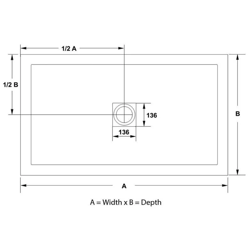 April Waifer Rectangular Slate Effect Shower Tray - Black - 1600 X 800mm - 571/999 2 April Waifer Rectangular Slate Effect Shower Tray - Black - 1600 X 800mm - 571/999 - Image 2