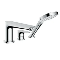 Hansgrohe Talis E 3-Hole Rim-Mounted Single Lever Bath Mixer With Secuflex - 71730000