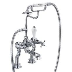 Burlington Claremont Regent Bath Shower Mixer Deck Mounted - White Indice - CLR15