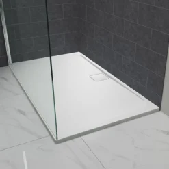 Merlyn Level 25 Rectangular Shower Tray With 90mm Fast Flow Waste & Cover - White - 1500 X 800mm - L158RT