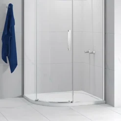 Merlyn Touchstone Offset Quadrant Left Hand Shower Tray Without Waste - White - 1000 X 800mm - S108QLTO