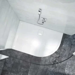 Merlyn Level 25 Offset Quadrant Shower Tray Right Hand With 90mm Fast Flow Waste & Cover - White - 1200 X 900mm - L129QR