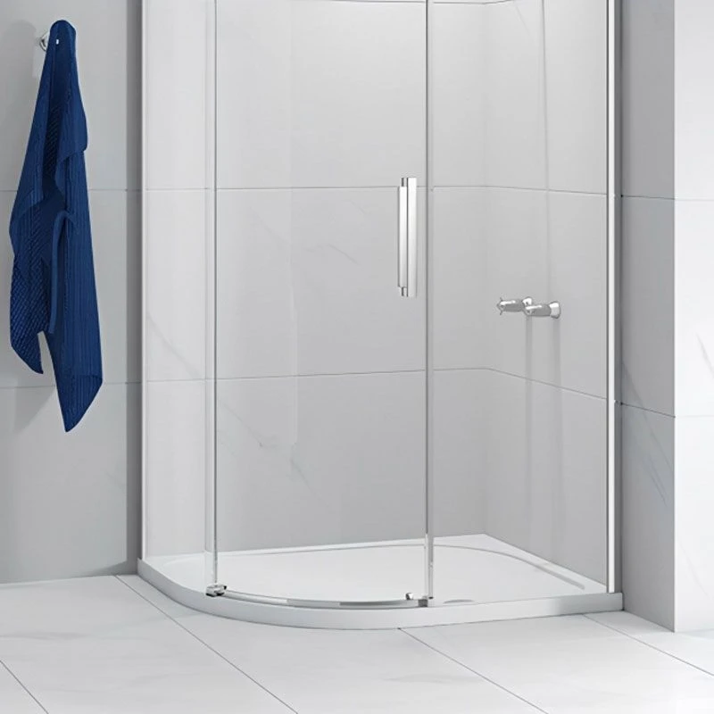 Merlyn MStone Offset Quadrant Shower Tray Left Hand With 90mm Fast Flow Waste - White - 1200 X 900mm - D129QL 2 Merlyn MStone Offset Quadrant Shower Tray Left Hand With 90mm Fast Flow Waste - White - 1200 X 900mm - D129QL - Image 2