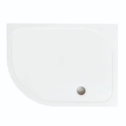 Merlyn MStone Offset Quadrant Shower Tray Left Hand With 90mm Fast Flow Waste - White - 1200 X 900mm - D129QL