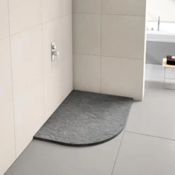 Merlyn Truestone Offset Quadrant Shower Tray Left Hand With Waste - Fossil Grey - 1000 X 800mm - T108HFL