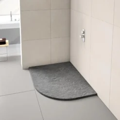 Merlyn Truestone Offset Quadrant Shower Tray Right Hand With Waste - Fossil Grey - 1000 X 800mm - T108HFR