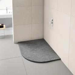 Merlyn Truestone Offset Quadrant Shower Tray Right Hand With Waste - Graphite - 1000 X 800mm - T108HGR