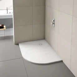 Merlyn Truestone Offset Quadrant Shower Tray Right Hand With Waste - White - 1000 X 800mm - T108HWR