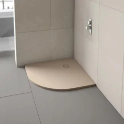 Merlyn Truestone Quadrant Shower Tray With Waste Sandstone 900 X 900mm - T90QS