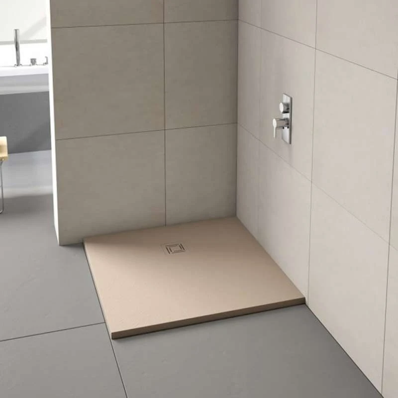 Merlyn Truestone Square Shower Tray With Waste Sandstone 900 X 900mm - T90RTS 1 Merlyn Truestone Square Shower Tray With Waste Sandstone 900 X 900mm - T90RTS