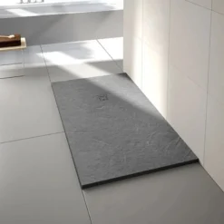 Merlyn Truestone Rectangular Shower Tray With Integrated Waste - Fossil Grey - 1600 X 900mm - T169RTF
