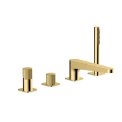 RAK Ceramics Amalfi 4 Hole Deck Mounted Bath Shower Mixer - Brushed Gold - RAKAMA3013G