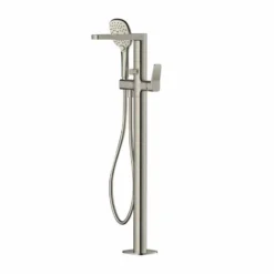 RAK Ceramics Petit Square Floor Standing Bath Shower Mixer - Brushed Nickel - RAKPES3014N