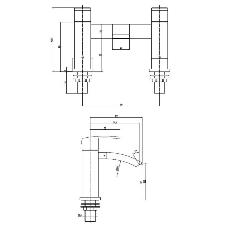 RAK Ceramics Moon Bath Filler - Black - RAKMOO3004B 2 RAK Ceramics Moon Bath Filler - Black - RAKMOO3004B - Image 2